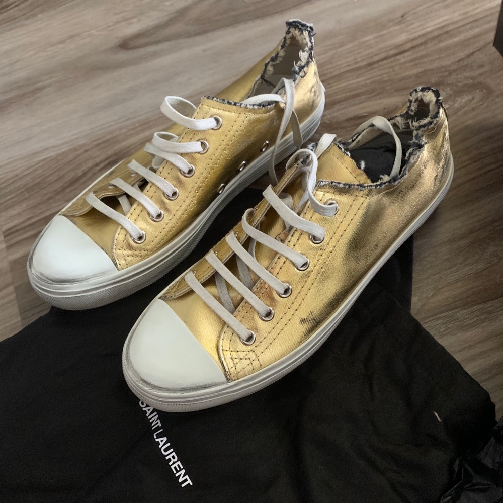 NEW SAINT LAURENT Low Top GOLDEN Sneakers